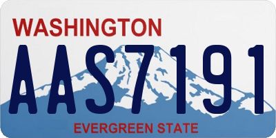 WA license plate AAS7191