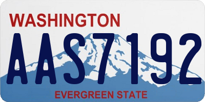WA license plate AAS7192