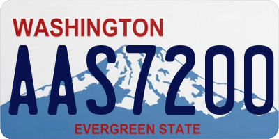 WA license plate AAS7200