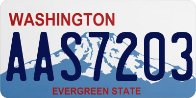 WA license plate AAS7203