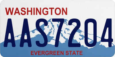 WA license plate AAS7204
