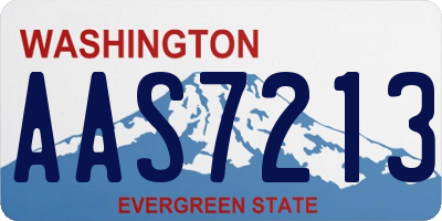 WA license plate AAS7213