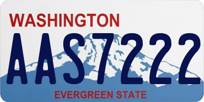WA license plate AAS7222