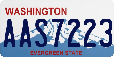 WA license plate AAS7223