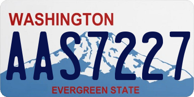 WA license plate AAS7227