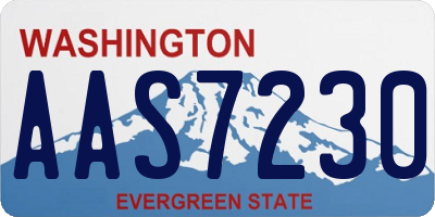 WA license plate AAS7230