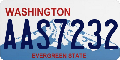 WA license plate AAS7232
