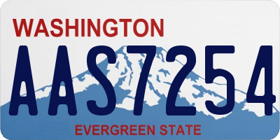 WA license plate AAS7254