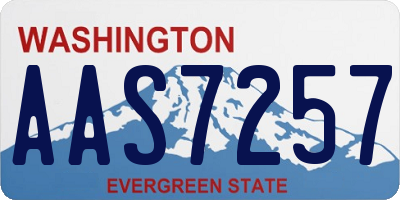 WA license plate AAS7257