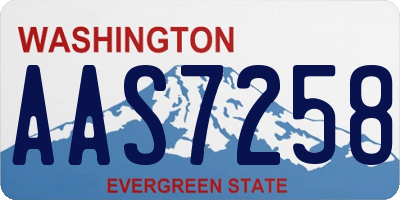 WA license plate AAS7258