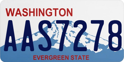 WA license plate AAS7278