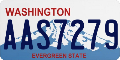 WA license plate AAS7279