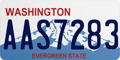 WA license plate AAS7283