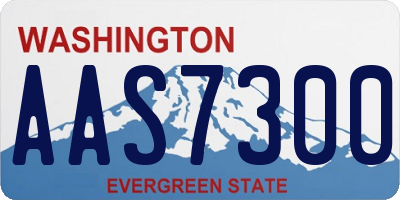 WA license plate AAS7300