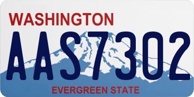 WA license plate AAS7302