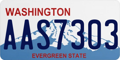WA license plate AAS7303