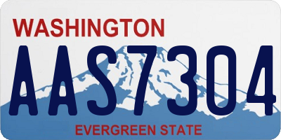 WA license plate AAS7304