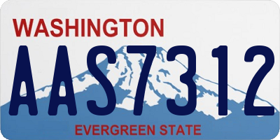 WA license plate AAS7312