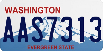 WA license plate AAS7313