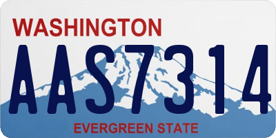 WA license plate AAS7314