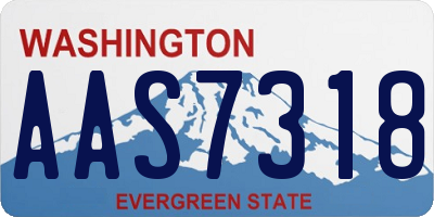 WA license plate AAS7318