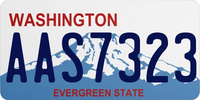 WA license plate AAS7323