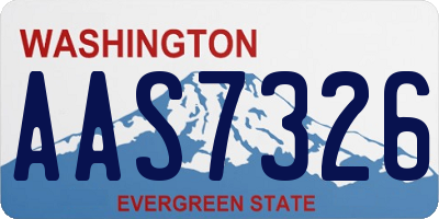 WA license plate AAS7326