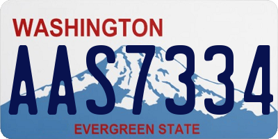 WA license plate AAS7334