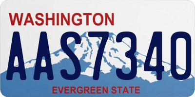 WA license plate AAS7340