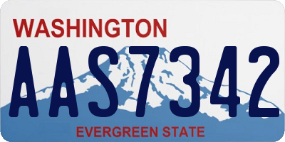 WA license plate AAS7342