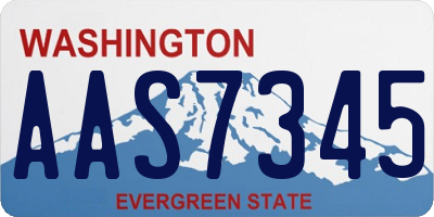 WA license plate AAS7345