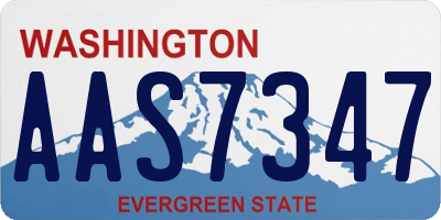 WA license plate AAS7347