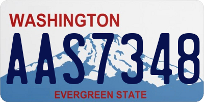 WA license plate AAS7348
