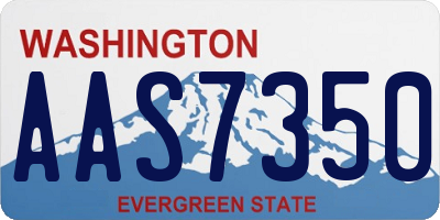 WA license plate AAS7350