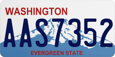 WA license plate AAS7352
