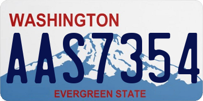 WA license plate AAS7354