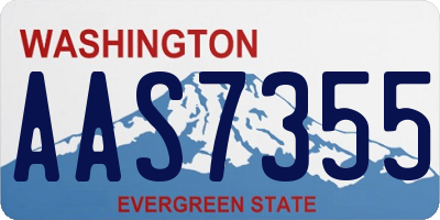 WA license plate AAS7355