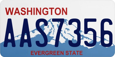 WA license plate AAS7356