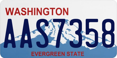 WA license plate AAS7358