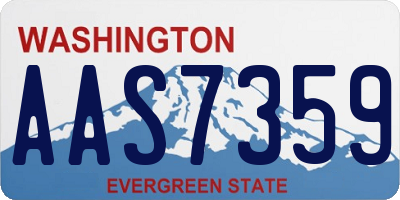 WA license plate AAS7359