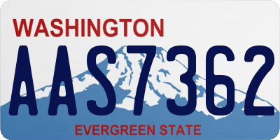 WA license plate AAS7362