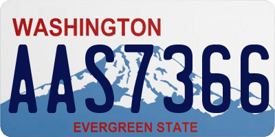 WA license plate AAS7366