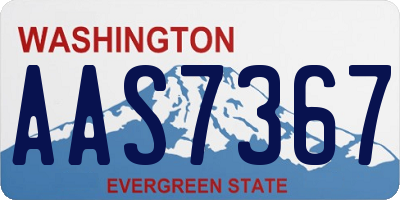 WA license plate AAS7367