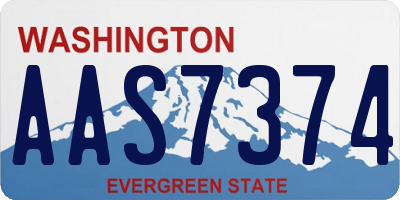 WA license plate AAS7374