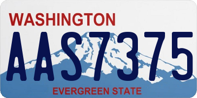 WA license plate AAS7375