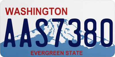 WA license plate AAS7380