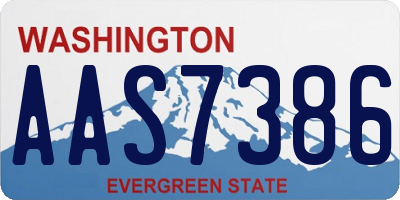 WA license plate AAS7386