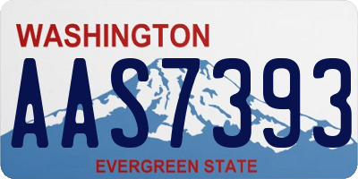 WA license plate AAS7393