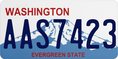 WA license plate AAS7423