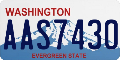 WA license plate AAS7430